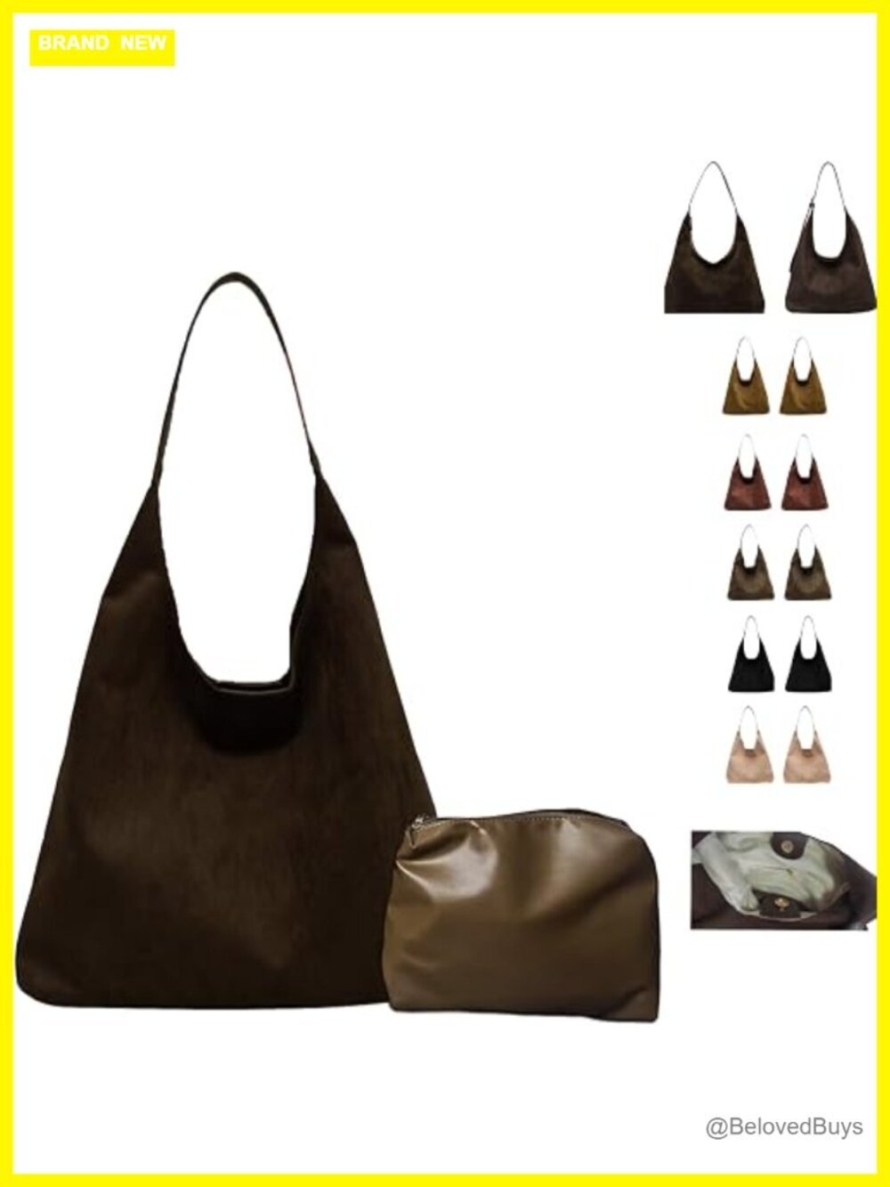 Women's Faux Suede Tote Bag Purse Shoulder Bag
